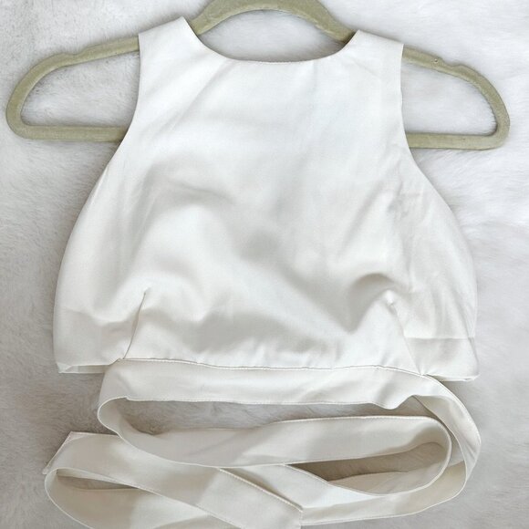 NWT Abaday New Cream Women's Cut Out Crop Top Size Small - Picture 1 of 3